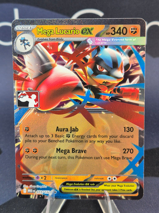 Mega Lucario ex 077/132 Mega Evolution Play Stamp Series 9 Holo