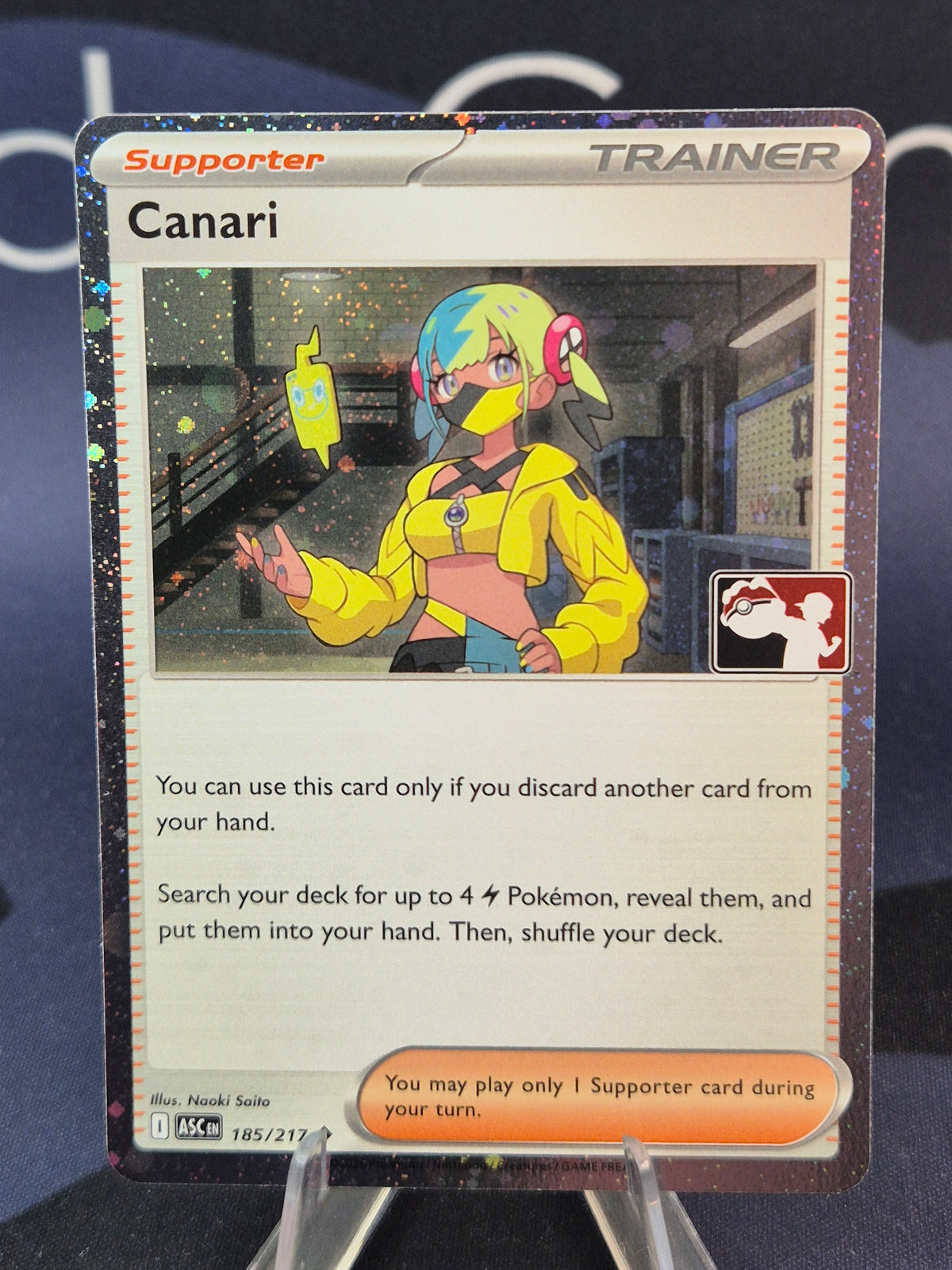 Canari 185/217 Ascended Heroes Play Stamp Series 9 Holo