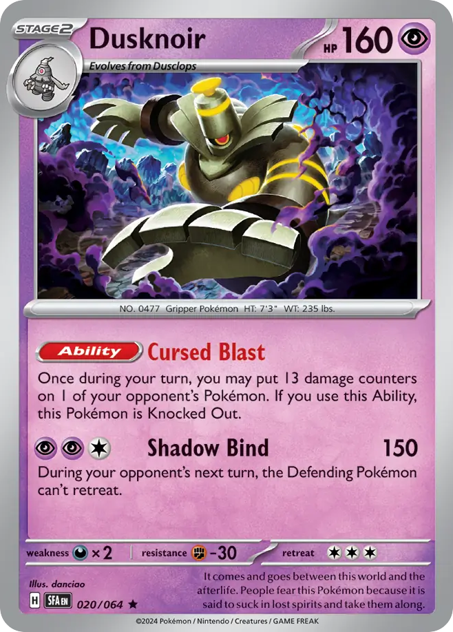 Dusknoir 020/064 Shrouded Fable Holo