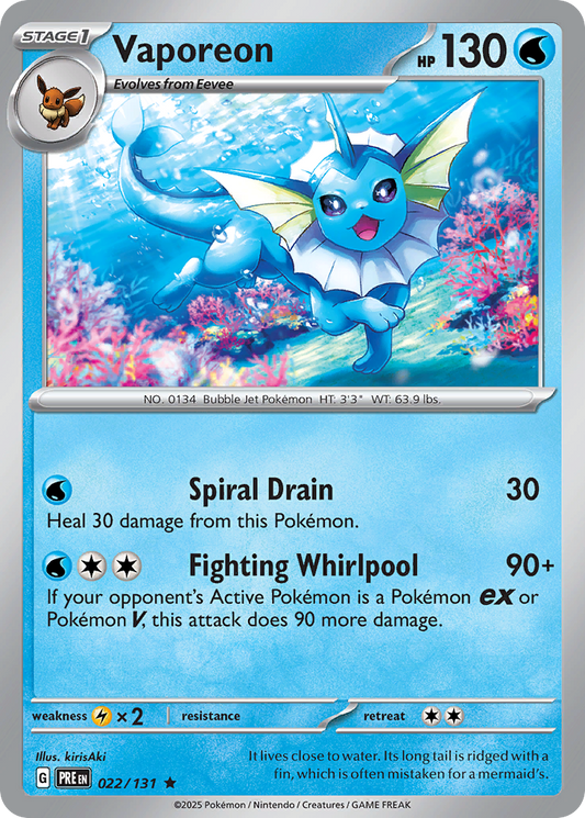 Vaporeon 022/131 Prismatic Evolutions Holo