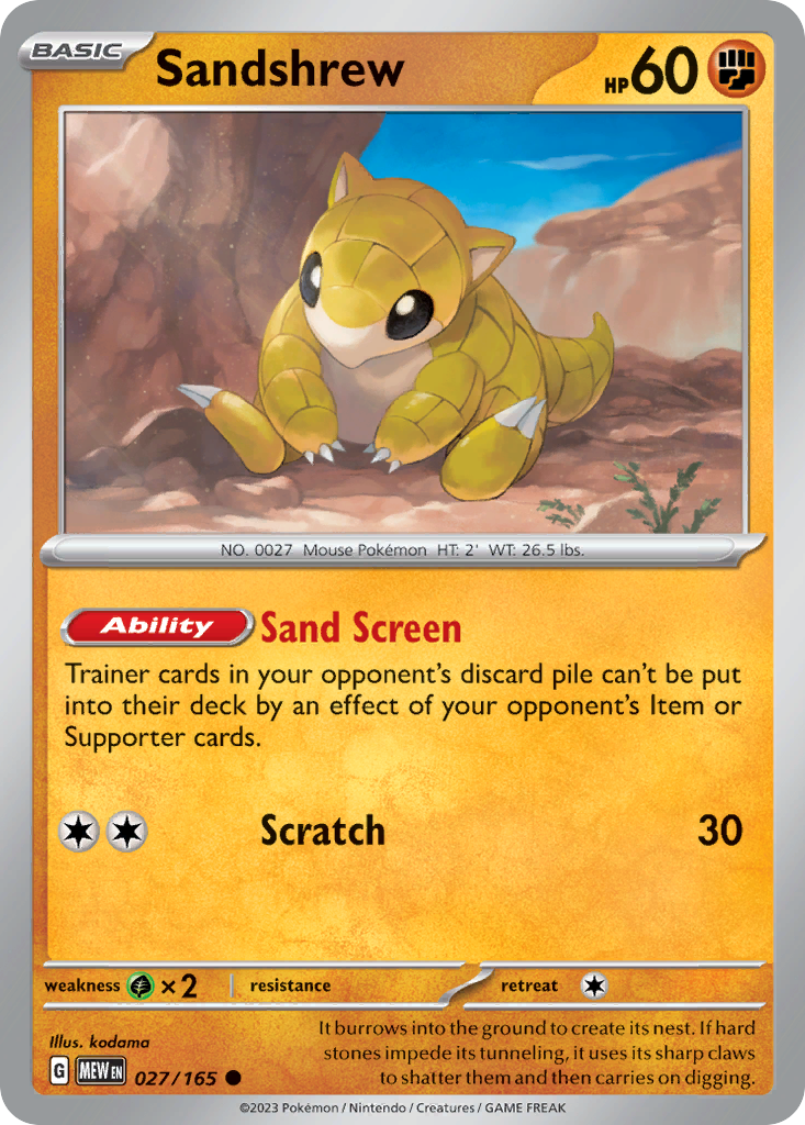 Sandshrew 027/165 151