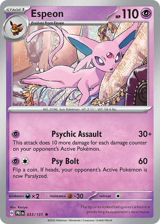 Espeon 033/131 Prismatic Evolutions Holo