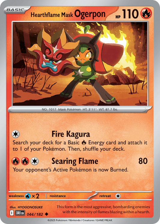 Hearthflame Mask Ogerpon 044/182 Destined Rivals