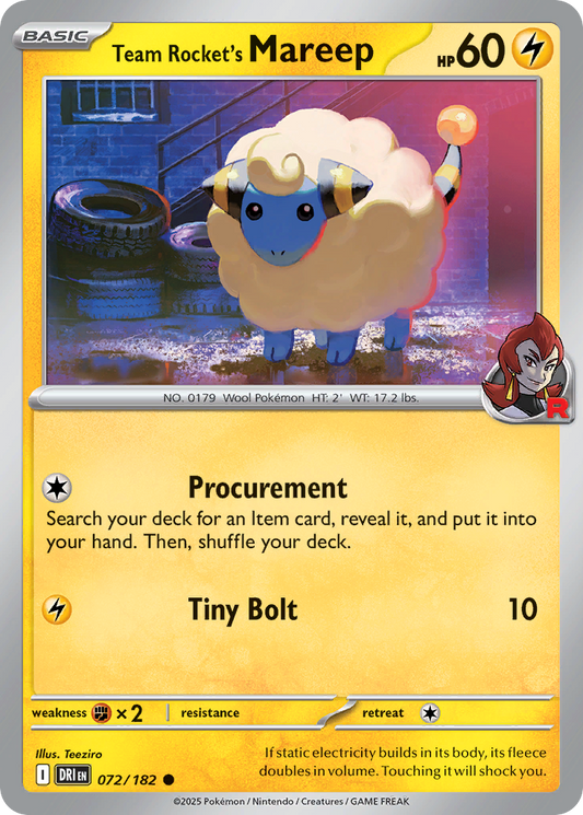 Team Rocket's Mareep 072/182 Destined Rivals