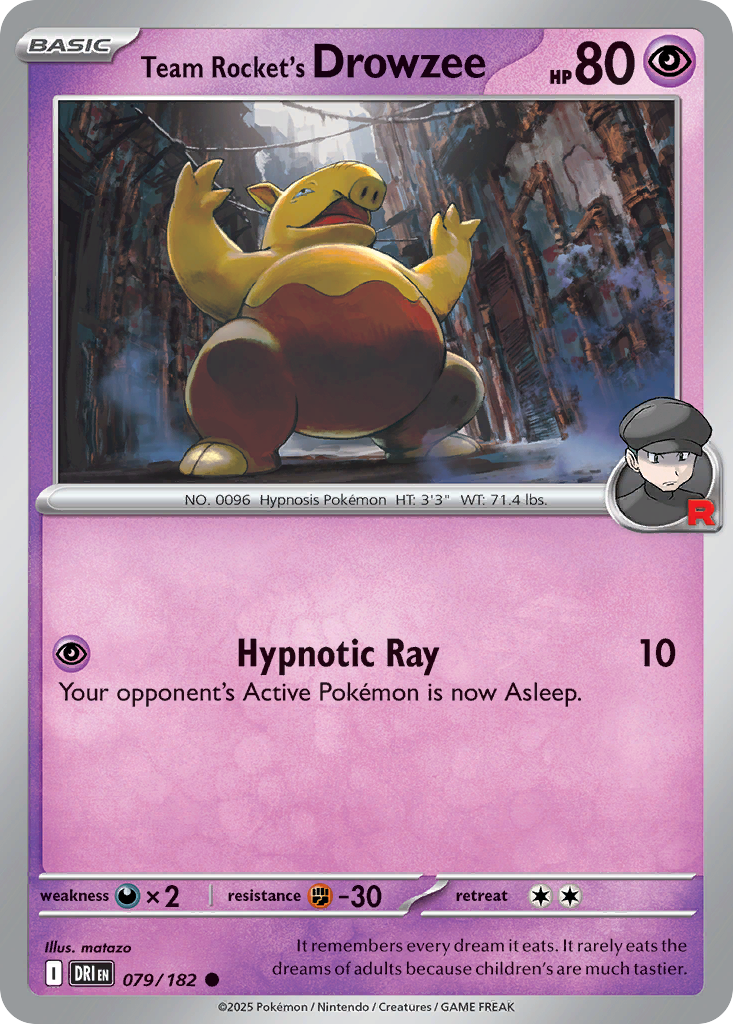 Team Rocket's Drowzee 079/182 Destined Rivals
