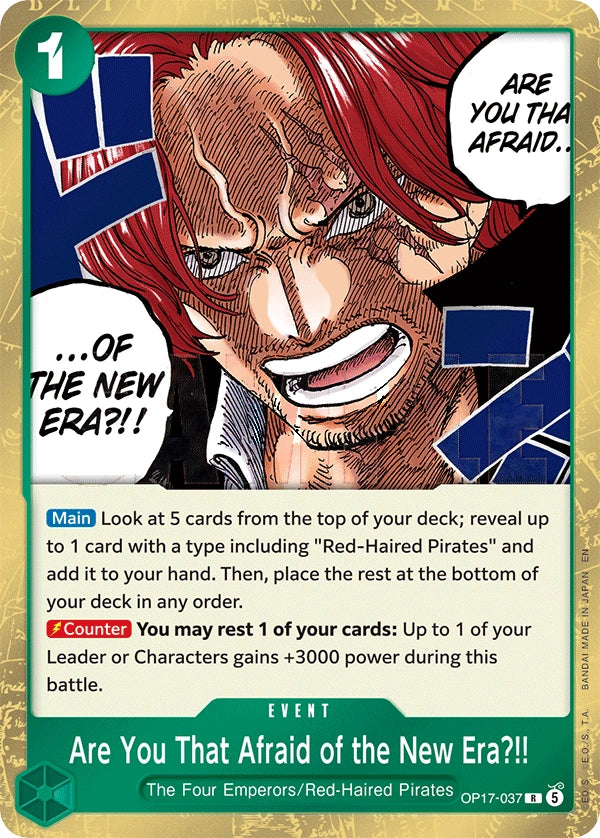 Are You That Afraid of the New Era?! OP17-037 The World's Strongest Warriors Rare
