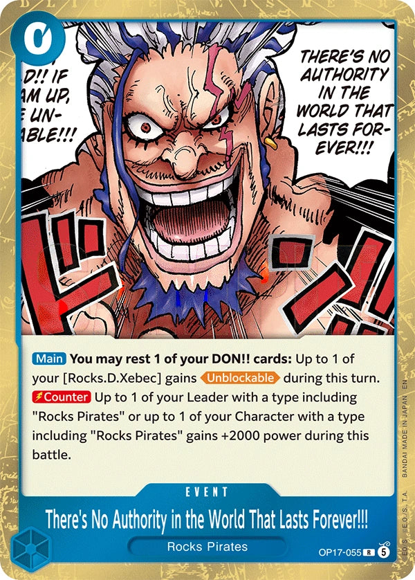 There's No Authority in the World That Lasts Forever!!! OP17-055 The World's Strongest Warriors Rare