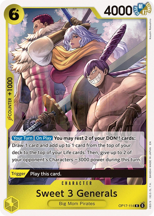 Sweet 3 Generals OP17-114 The World's Strongest Warriors Rare