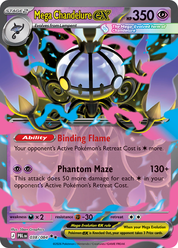 Mega Chandelure ex 038/084 Pitch Black Double Rare
