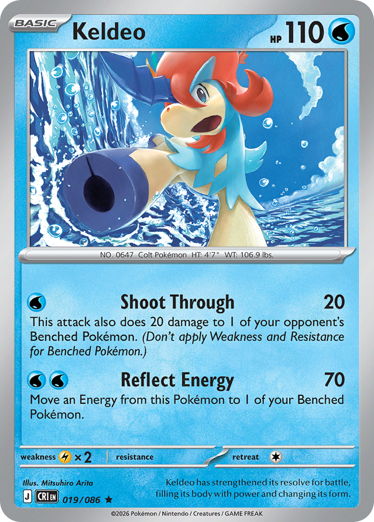 Keldeo 019/086 Chaos Rising Holo Rare
