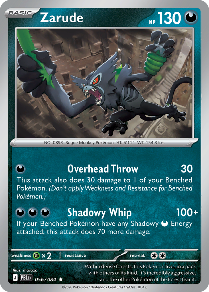 Zarude 056/084 Pitch Black Holo Rare
