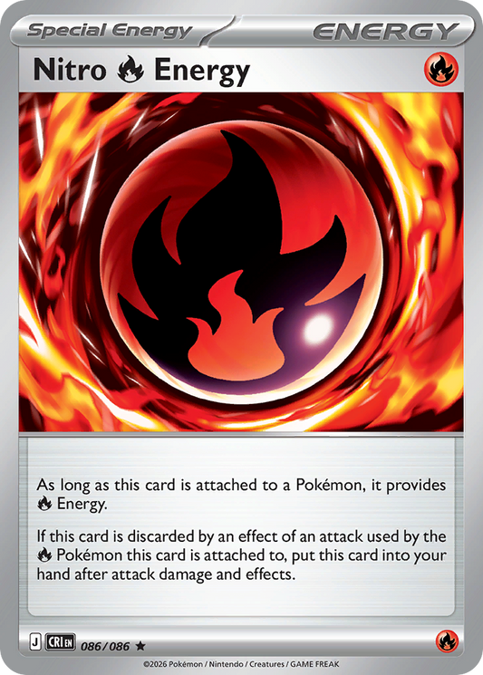 Nitro Fire Energy 086/086 Chaos Rising Holo Rare