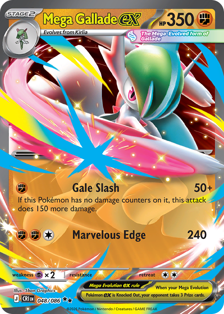 Mega Gallade ex 048/086 Chaos Rising Double Rare