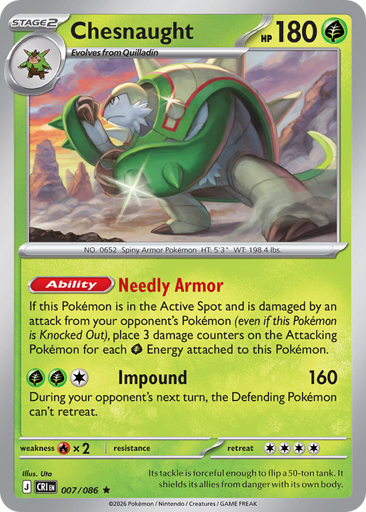 Chesnaught 007/086 Chaos Rising Holo Rare