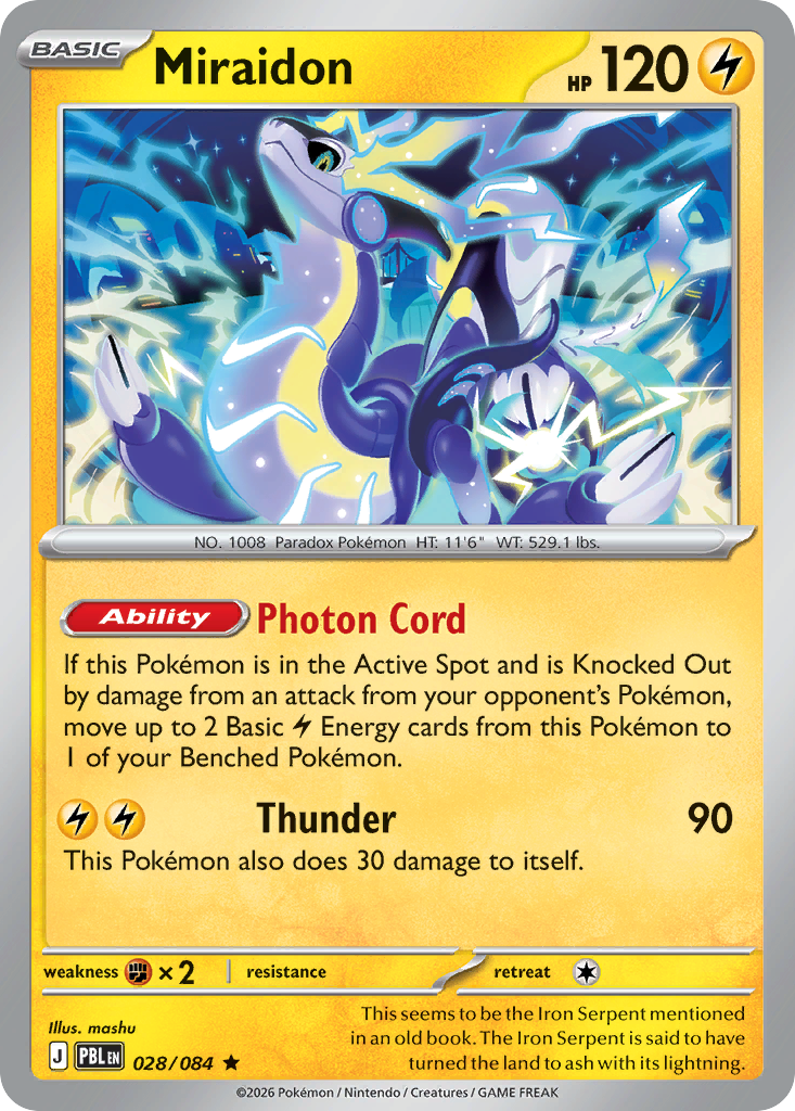 Miraidon 028/084 Pitch Black Holo Rare
