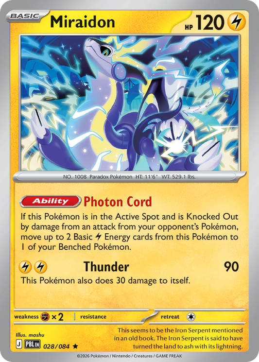 Miraidon 028/084 Pitch Black Holo Rare