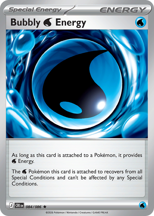 Bubbly Water Energy 084/086 Chaos Rising Holo Rare