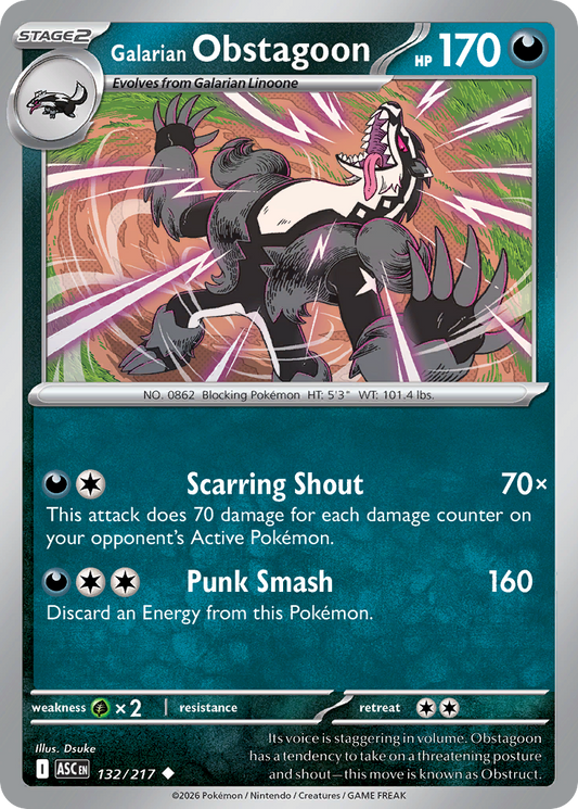 Galarian Obstagoon 132/217 Ascended Heroes
