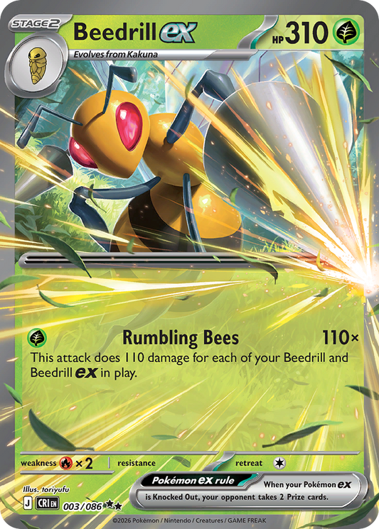 Beedrill ex 003/086 Chaos Rising Double Rare