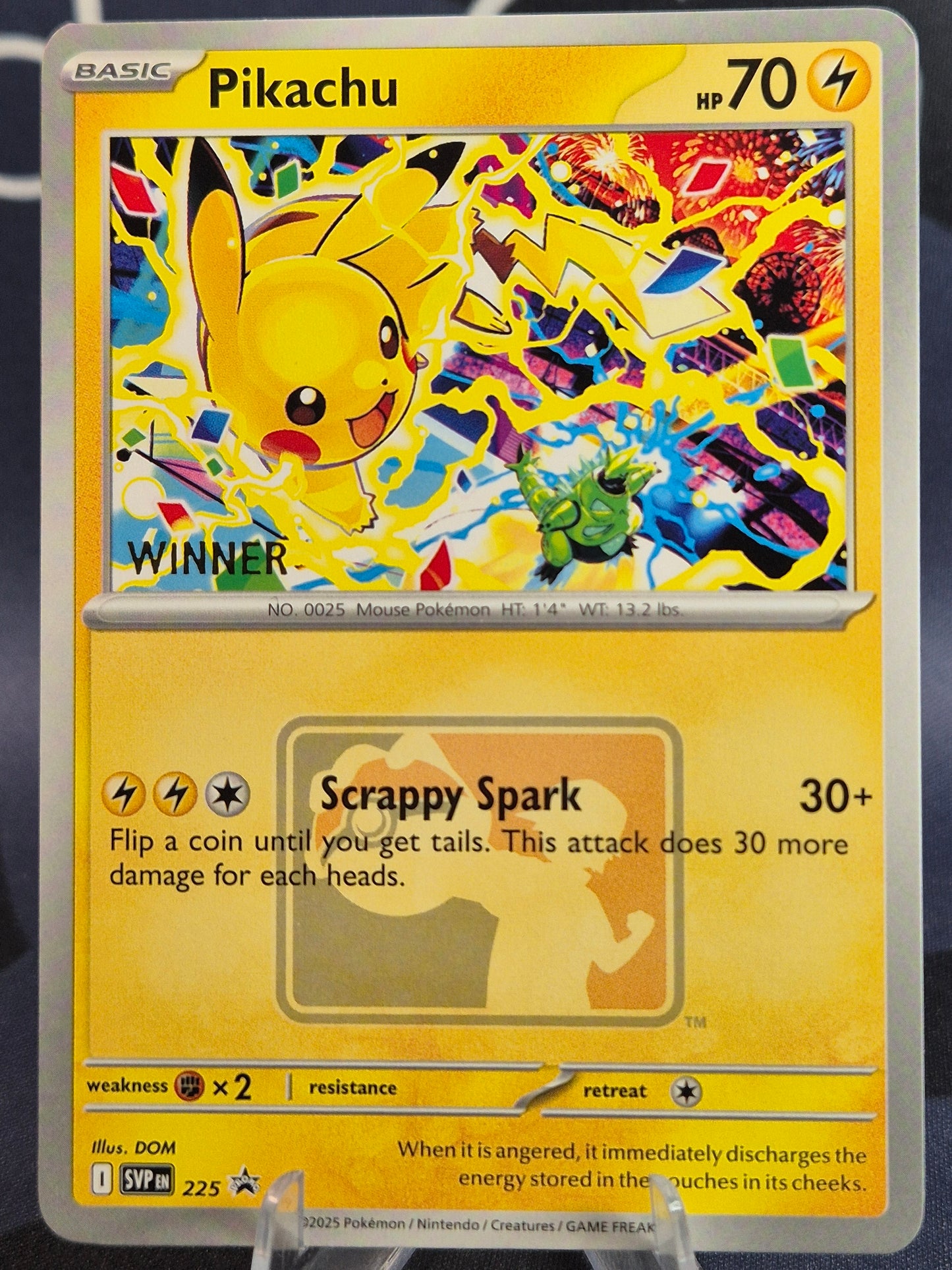 Pikachu SVP225 "Winner" Promo 2025 World Championship