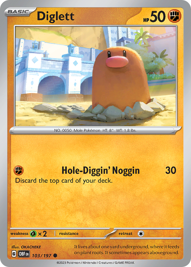 Diglett 103/197 Obsidian Flames