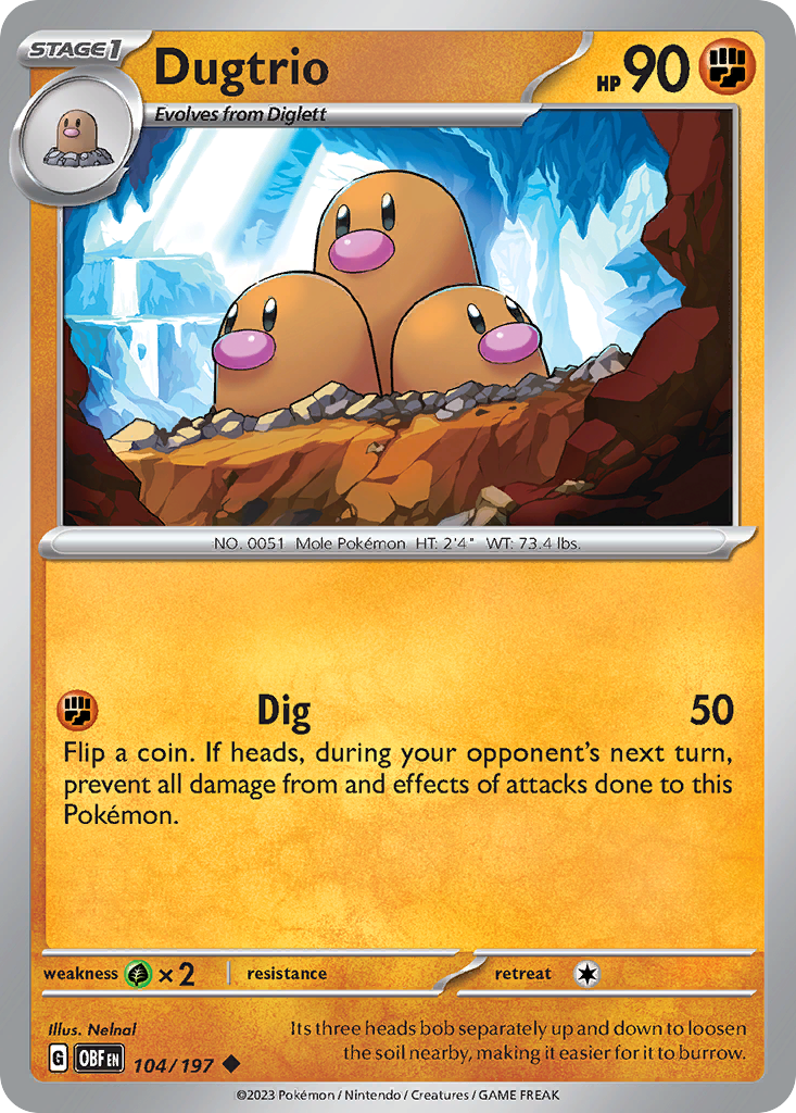 Dugtrio 104/197 Obsidian Flames