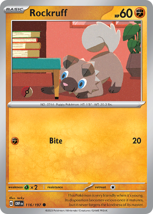 Rockruff 116/197 Obsidian Flames