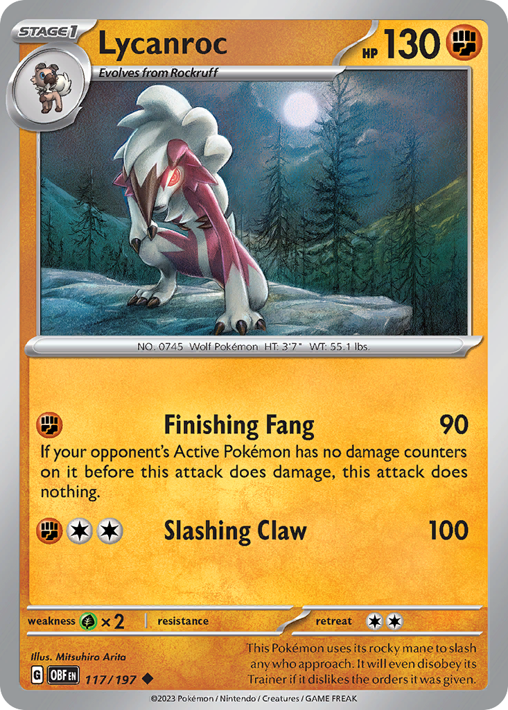 Lycanroc 117/197 Obsidian Flames