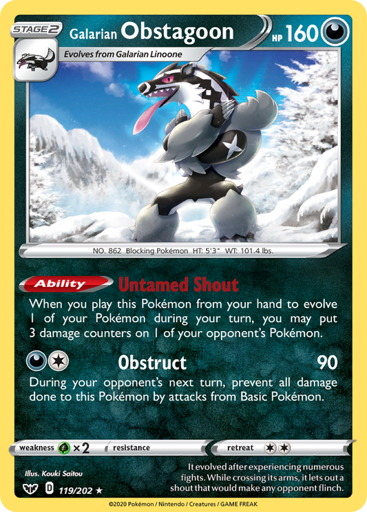 Galarian Obstagoon 119/202 Sword Shield