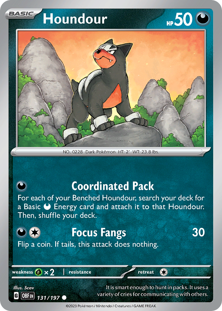 Houndour 131/197 Obsidian Flames