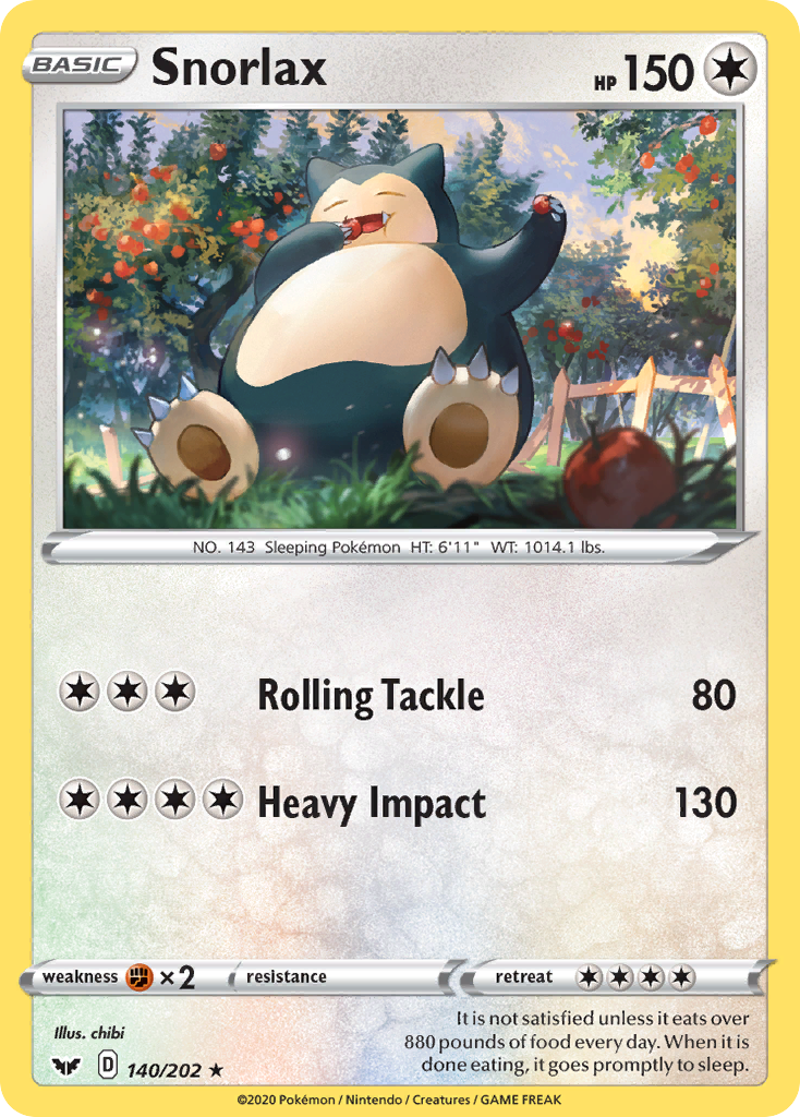 Snorlax 140/202 Sword Shield