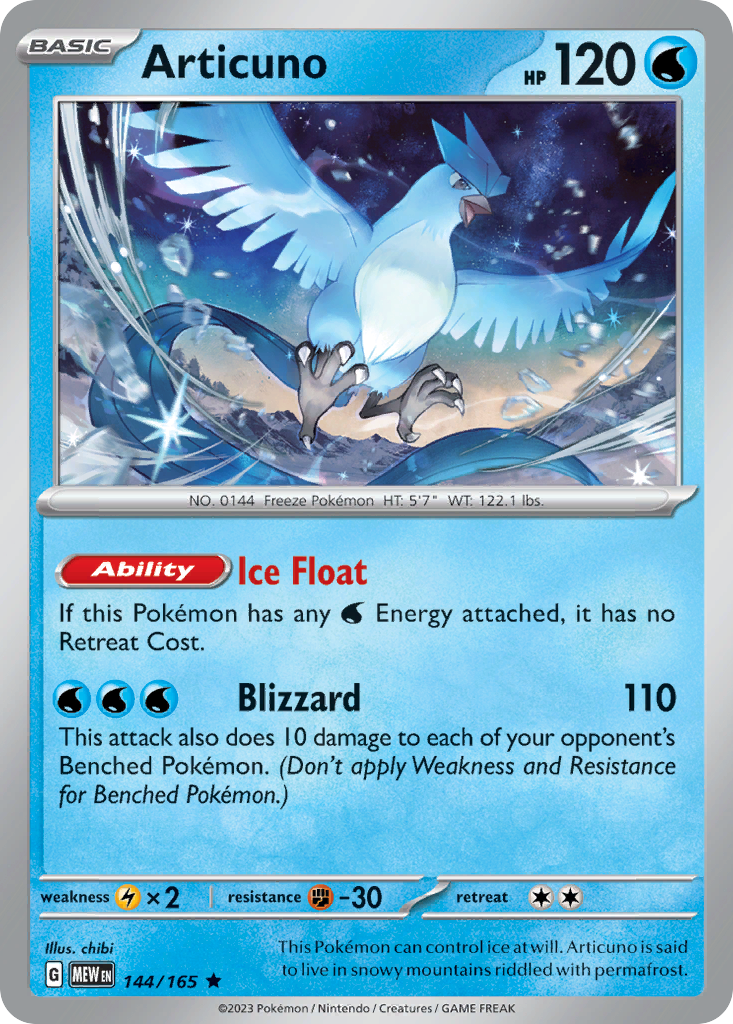 Articuno 144/165 151 Holo