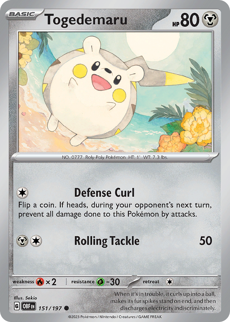 Togedemaru 151/197 Obsidian Flames