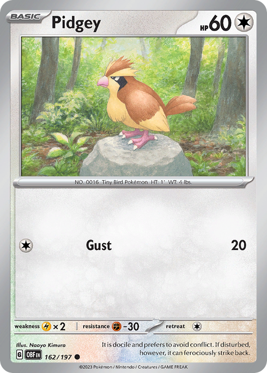 Pidgey 162/197 Obsidian Flames