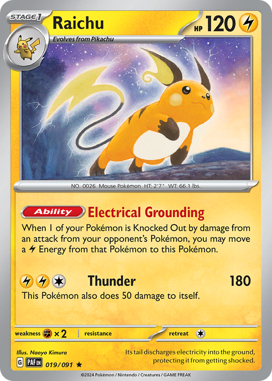 Raichu 019/091 Paldean Fates Holo