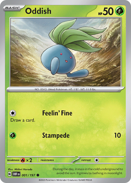 Oddish 001/197 Obsidian Flames