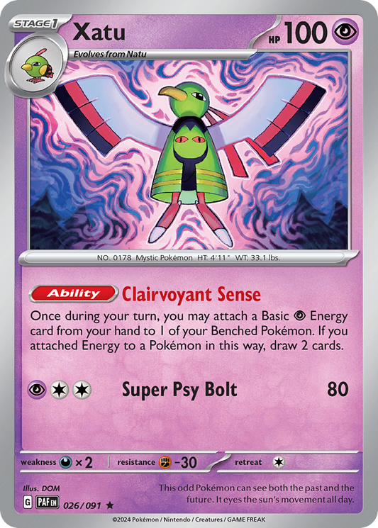 Xatu 026/091 Paldean Fates Holo