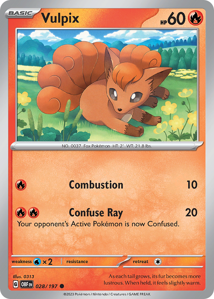 Vulpix 028/197 Obsidian Flames