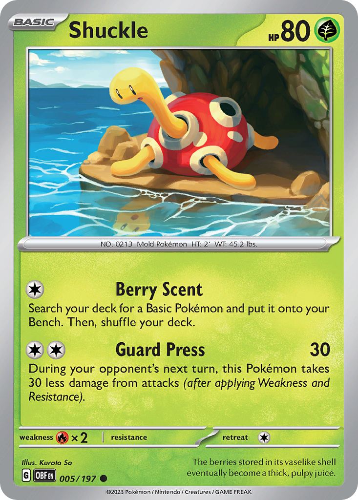 Shuckle 005/197 Obsidian Flames