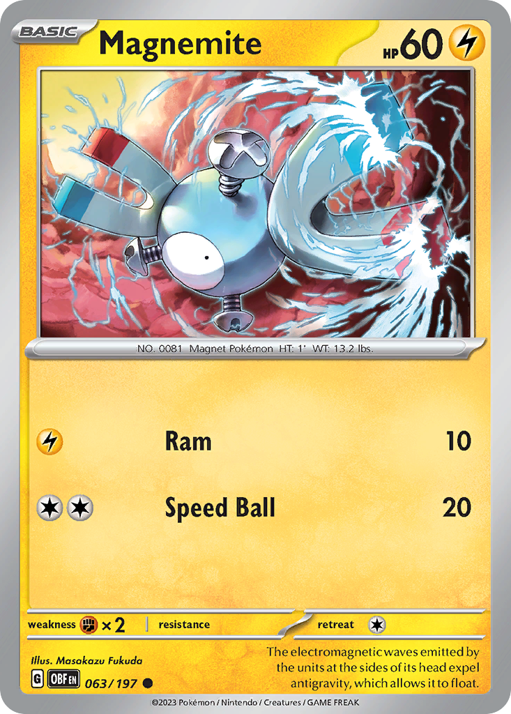 Magnemite 063/197 Obsidian Flames