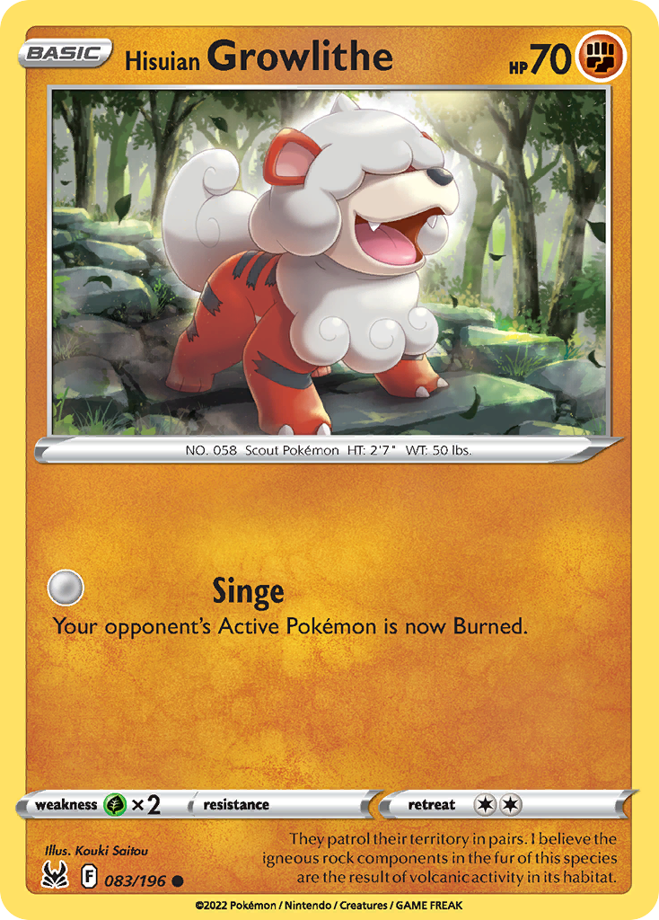 Hisuian Growlithe 083/196 Lost Origin