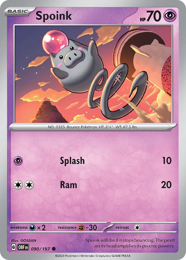 Spoink 090/197 Obsidian Flames