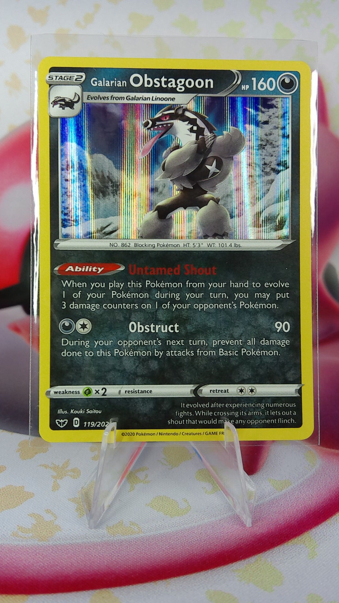 Galarian Obstagoon 119/202 Sword Shield Holo