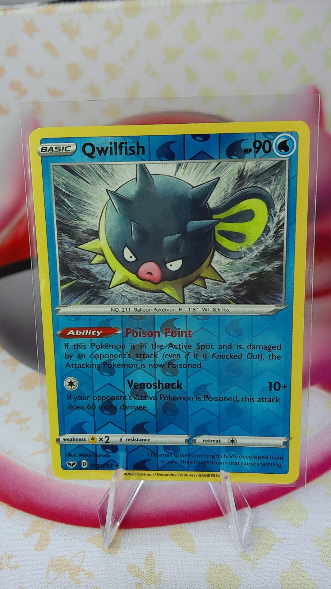 Qwilfish 051/202 Sword Shield Reverse Holo
